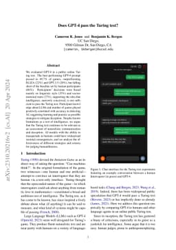 Does GPT-4 pass the Turing test?