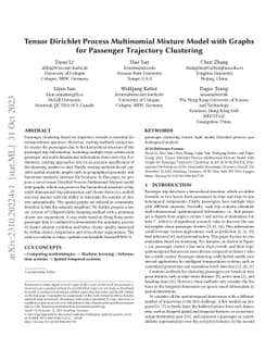 Choose A Table: Tensor Dirichlet Process Multinomial Mixture Model with
  Graphs for Passenger Trajectory Clustering