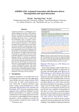 AMERICANO: Argument Generation with Discourse-driven Decomposition and
  Agent Interaction