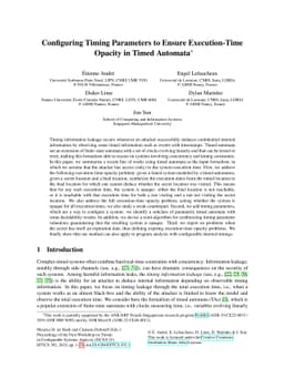 Configuring Timing Parameters to Ensure Execution-Time Opacity in Timed
  Automata