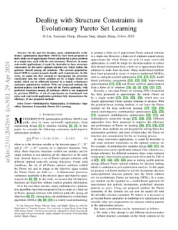 Dealing with Structure Constraints in Evolutionary Pareto Set Learning