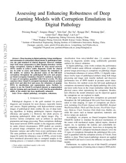 Assessing and Enhancing Robustness of Deep Learning Models with
  Corruption Emulation in Digital Pathology