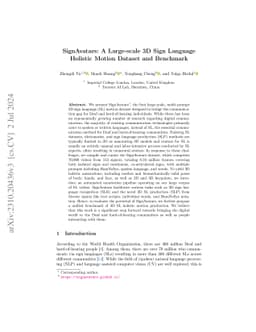SignAvatars: A Large-scale 3D Sign Language Holistic Motion Dataset and
  Benchmark