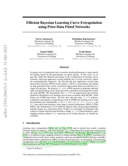Efficient Bayesian Learning Curve Extrapolation using Prior-Data Fitted
  Networks