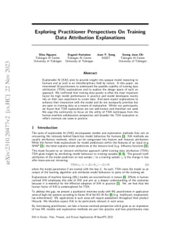 Exploring Practitioner Perspectives On Training Data Attribution
  Explanations