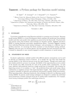 Taweret: a Python package for Bayesian model mixing
