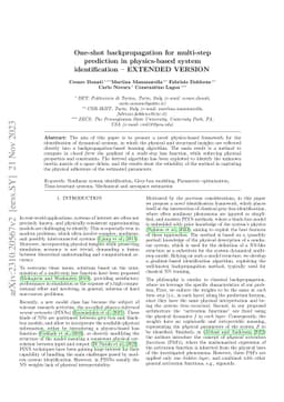 One-shot backpropagation for multi-step prediction in physics-based
  system identification -- EXTENDED VERSION