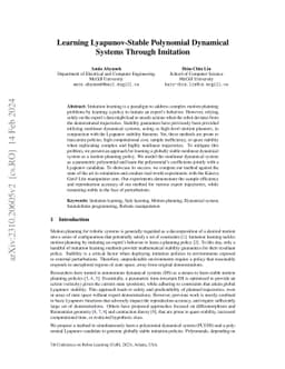 Learning Lyapunov-Stable Polynomial Dynamical Systems Through Imitation