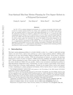 Near-Optimal Min-Sum Motion Planning for Two Square Robots in a
  Polygonal Environment