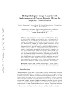 Histopathological Image Analysis with Style-Augmented Feature Domain
  Mixing for Improved Generalization