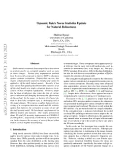 Dynamic Batch Norm Statistics Update for Natural Robustness