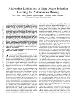 Addressing Limitations of State-Aware Imitation Learning for Autonomous
  Driving