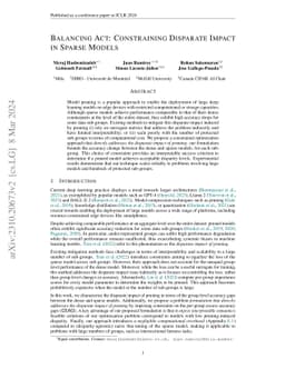 Balancing Act: Constraining Disparate Impact in Sparse Models