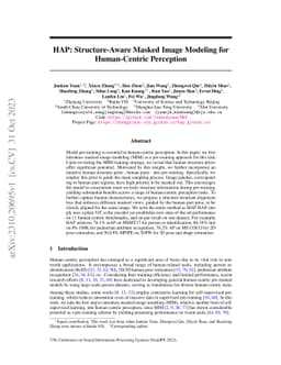 HAP: Structure-Aware Masked Image Modeling for Human-Centric Perception
