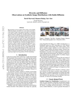 Diversity and Diffusion: Observations on Synthetic Image Distributions
  with Stable Diffusion