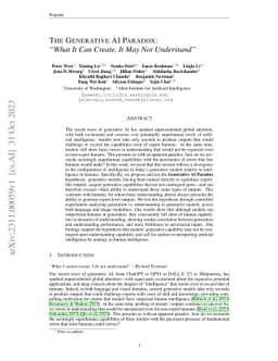 The Generative AI Paradox: "What It Can Create, It May Not Understand"