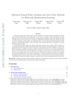 Federated Natural Policy Gradient Methods for Multi-task Reinforcement
  Learning
