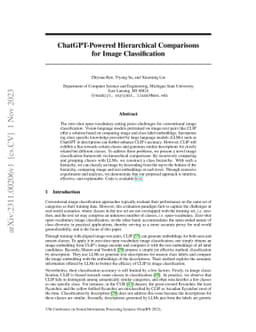 ChatGPT-Powered Hierarchical Comparisons for Image Classification
