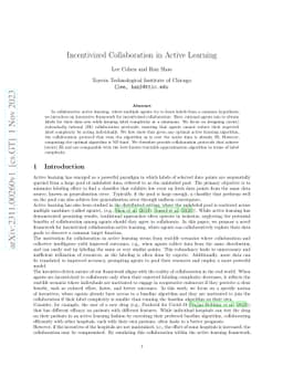 Incentivized Collaboration in Active Learning