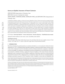 Survey on Quality Assurance of Smart Contracts