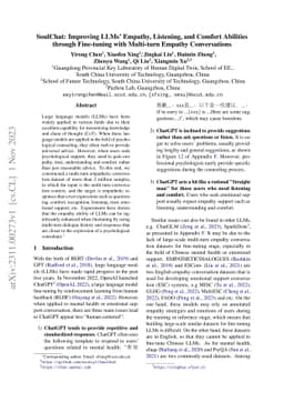SoulChat: Improving LLMs' Empathy, Listening, and Comfort Abilities
  through Fine-tuning with Multi-turn Empathy Conversations