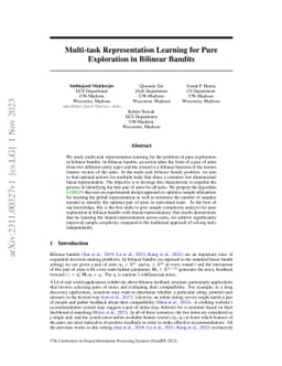 Multi-task Representation Learning for Pure Exploration in Bilinear
  Bandits