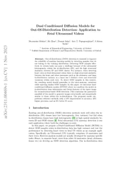 Dual Conditioned Diffusion Models for Out-Of-Distribution Detection:
  Application to Fetal Ultrasound Videos