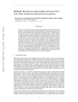 REBAR: Retrieval-Based Reconstruction for Time-series Contrastive
  Learning