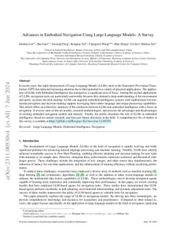 Advances in Embodied Navigation Using Large Language Models: A Survey