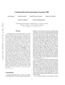 Continual atlas-based segmentation of prostate MRI
