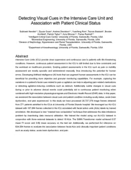 Detecting Visual Cues in the Intensive Care Unit and Association with
  Patient Clinical Status