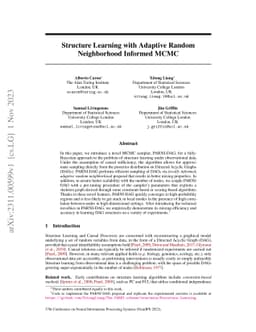 Structure Learning with Adaptive Random Neighborhood Informed MCMC