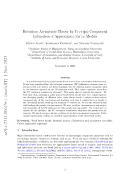 Revisiting Asymptotic Theory for Principal Component Estimators of
  Approximate Factor Models