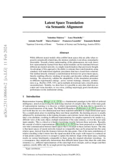 Latent Space Translation via Semantic Alignment