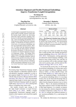 Attention Alignment and Flexible Positional Embeddings Improve
  Transformer Length Extrapolation