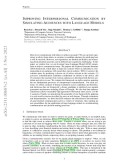 Improving Interpersonal Communication by Simulating Audiences with
  Language Models