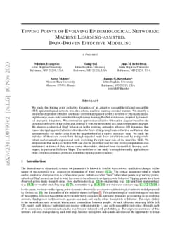 Tipping Points of Evolving Epidemiological Networks: Machine
  Learning-Assisted, Data-Driven Effective Modeling