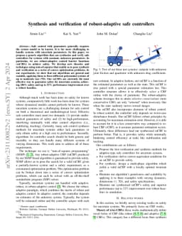 Synthesis and verification of robust-adaptive safe controllers