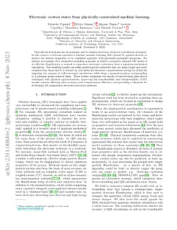 Electronic excited states from physically-constrained machine learning