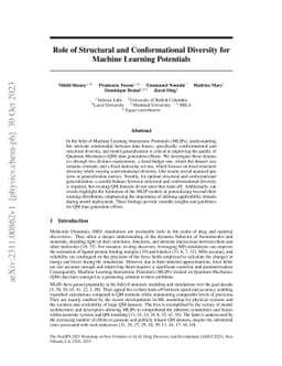 Role of Structural and Conformational Diversity for Machine Learning
  Potentials