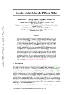 Gaussian Mixture Solvers for Diffusion Models