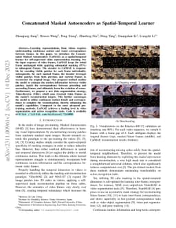 Concatenated Masked Autoencoders as Spatial-Temporal Learner