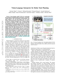 Vision-Language Interpreter for Robot Task Planning