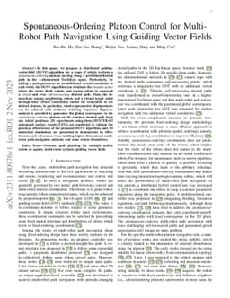 Spontaneous-Ordering Platoon Control for Multirobot Path Navigation
  Using Guiding Vector Fields