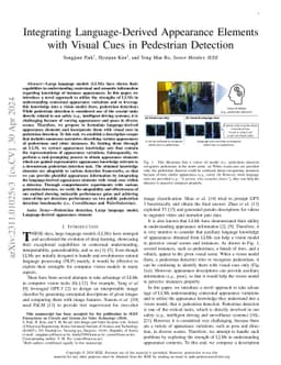 Integrating Language-Derived Appearance Elements with Visual Cues in
  Pedestrian Detection