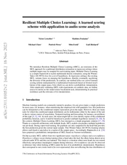 Resilient Multiple Choice Learning: A learned scoring scheme with
  application to audio scene analysis