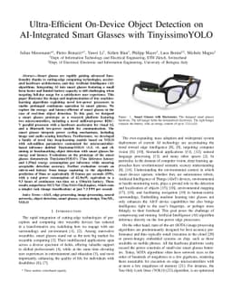 Ultra-Efficient On-Device Object Detection on AI-Integrated Smart
  Glasses with TinyissimoYOLO