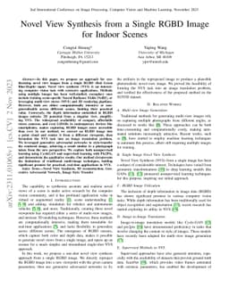 Novel View Synthesis from a Single RGBD Image for Indoor Scenes