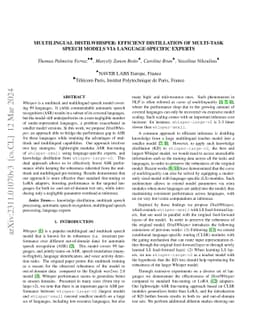 Multilingual DistilWhisper: Efficient Distillation of Multi-task Speech
  Models via Language-Specific Experts