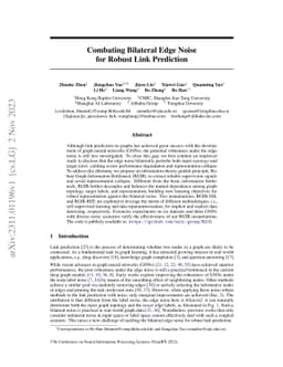 Combating Bilateral Edge Noise for Robust Link Prediction